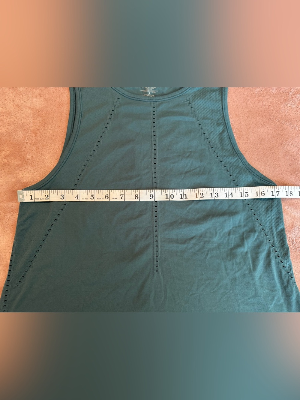Athleta Perforated Cross-Back Tank Top, Teal, Size Small - Picture 5 of 5